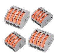 PCT Push-Type Quick Connect Terminals, 50-Pack, for Hard Soft Wires, Parallel Connectors, Thickened Copper Spring Terminals & Kits(PCT-214 (50 Pieces))