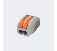 PCT Wire Connector, 2-Pin Lever Terminal Block, Grey and Orange PA66 Nylon Housing, 28-12 AWG, Tool-Free Reusable Design, 20 Pack