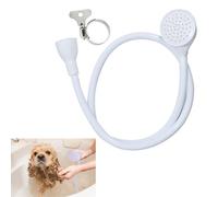 PCTC 1m/3.28ft Portable Sink Tap Shower Attachment Head Hose Spray Sink Rubber Handheld Shower Head for Bath Taps with an Adjustable Stainless Steelworm Gear Hose Clamps