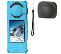 PCTC 360 X5 Silicone Case +Lens Cap Compatible with Insta360 X5 Accessories All-Round Shockproof Lightweight (Blue)
