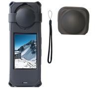 PCTC 360 X5 Silicone Case +Lens Cap Compatible with Insta360 X5 Accessories All-Round Shockproof Lightweight (Black)
