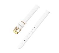 PctkeLsend 10-20mm women's genuine leather bamboo stripe strap is suitable for most flat mouthed straps(White-gold,16mm)