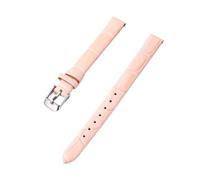 PctkeLsend 10-20mm women's genuine leather bamboo stripe strap is suitable for most flat mouthed straps(Pink-silver,20mm)