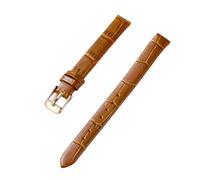 PctkeLsend 10-20mm women's genuine leather bamboo stripe strap is suitable for most flat mouthed straps(Light brown-rose,14mm)