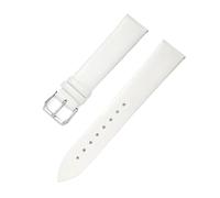 PctkeLsend 12/14/16/18/20/22/24mm Ultra Thin Soft Leather Watchband fit for most flat mouth watches(White,20mm)