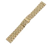 PctkeLsend 16、18、20、22mm Solid Stainless Steel WatchBand，fit for most flat mouth watches，Men And Women Watch Accessories(Gold,22mm)