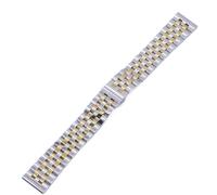 PctkeLsend 16、18、20、22mm Solid Stainless Steel WatchBand，fit for most flat mouth watches，Men And Women Watch Accessories(Silver Gold,18mm)