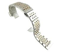 PctkeLsend 16-22mm 316L Solid Stainless Steel Butterfly Clasp WatchBand fit for most flat mouth watches(Silver Rose Gold,19mm)