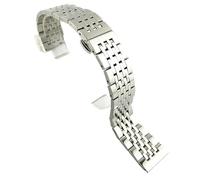 PctkeLsend 16-22mm 316L Solid Stainless Steel Butterfly Clasp WatchBand fit for most flat mouth watches(Silver,19mm)