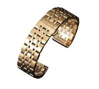 PctkeLsend 16-22mm Solid Stainless Steel Flat interface Watch Band fit for Tissot/Citizen/Seiko/Rolex/Omega(Gold,20mm)
