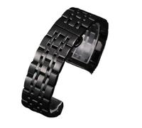 PctkeLsend 16-22mm Solid Stainless Steel Flat interface Watch Band fit for Tissot/Citizen/Seiko/Rolex/Omega(Black,18mm)