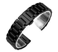 PctkeLsend 18/19/20/21/22/23/24mm Men Women Universal Stainless Steel WatchBand fit for most flat mouth watches(Black,23mm)