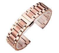 PctkeLsend 18/19/20/21/22/23/24mm Men Women Universal Stainless Steel WatchBand fit for most flat mouth watches(Rose Gold,22mm)