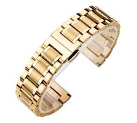 PctkeLsend 18/19/20/21/22/23/24mm Men Women Universal Stainless Steel WatchBand fit for most flat mouth watches(Gold,22mm)