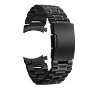 PctkeLsend 18/19/20/21/22/24mm Solid Stainless Steel Curved End Folding Buckle Watch Strap fit for most watches(Black,22mm)