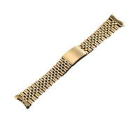 PctkeLsend 18/19/20/21/22mm Stainless Steel Curved End Watchband fit for Rolex DAYTONA/SUBMARINER/Yacht-Master/GMT(Gold,18mm)