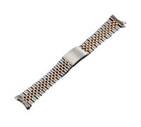 PctkeLsend 18/19/20/21/22mm Stainless Steel Curved End Watchband fit for Rolex DAYTONA/SUBMARINER/Yacht-Master/GMT(Silver-RoseGold,20mm)