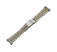 PctkeLsend 18/19/20/21/22mm Stainless Steel Curved End Watchband fit for Rolex DAYTONA/SUBMARINER/Yacht-Master/GMT(Silver-Gold,20mm)