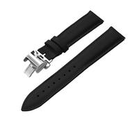 PctkeLsend 18、19、20、22mm FKM Rubber +Leather WatchBand Fit for most flat mouth watches(Black With Buckle,20mmx18mm)