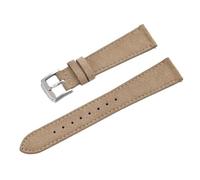 PctkeLsend 18/19/20/22mm Men Women Vintage Soft Suede Leather Quick Release Watchband fit for most flat mouth watches(Khaki,20mm)