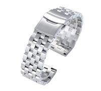 PctkeLsend 18/20/22/24/26mm Solid Stainless Steel Flat Interface Watch Band fit for most flat mouth watches(Silver,18mm)