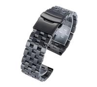 PctkeLsend 18/20/22/24/26mm Solid Stainless Steel Flat Interface Watch Band fit for most flat mouth watches(Black,18mm)