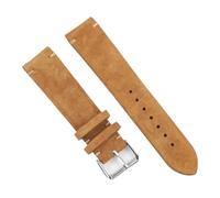 PctkeLsend 18/20/22/24mm Handmade Vintage Suede Leather Watchband fit for most flat mouth watches(Tan,22mm)
