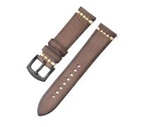 PctkeLsend 18/20/22/24mm Men Women Universal Handmade Vintage Leather WatchBand fit for most flat mouth watches(Wine Red,22mm)