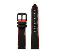 PctkeLsend 18/20/22/24mm Soft Hybrid Fluoro Rubber Quick disassembly Watchband Fit for Most Waterproof Watches(Black orange 2,20mm)