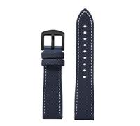 PctkeLsend 18/20/22/24mm Soft Hybrid Fluoro Rubber Quick disassembly Watchband Fit for Most Waterproof Watches(Navy blue 2,20mm)