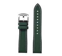 PctkeLsend 18/20/22/24mm Soft Hybrid Fluoro Rubber Quick disassembly Watchband Fit for Most Waterproof Watches(Green Black 1,20mm)