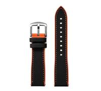 PctkeLsend 18/20/22/24mm Soft Hybrid Fluoro Rubber Quick disassembly Watchband Fit for Most Waterproof Watches(Black orange 1,20mm)
