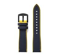 PctkeLsend 18/20/22/24mm Soft Hybrid Fluoro Rubber Quick disassembly Watchband Fit for Most Waterproof Watches(Blue Yellow 2,20mm)