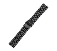 PctkeLsend 18/20/22/24mm Solid Stainless Steel Universal Watchband fit for Seiko(Black-flat end,22mm)