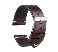 PctkeLsend 18/20/22mm Handmade Retro Oil Wax Genuine LeatherQuick Release Watchbands fit for most flat mouth watches(Dark brown,18mm)