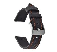 PctkeLsend 18、20、22mm Sailcloth Fabric Nylon Leather Qucik Release Watchband fit for Seiko/Omega(Black Orange-Silver,22mm)
