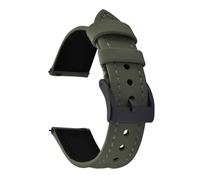 PctkeLsend 18、20、22mm Sailcloth Fabric Nylon Leather Qucik Release Watchband fit for Seiko/Omega(Green-Black,22mm)