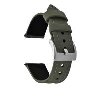 PctkeLsend 18、20、22mm Sailcloth Fabric Nylon Leather Qucik Release Watchband fit for Seiko/Omega(Green-Silver,20mm)
