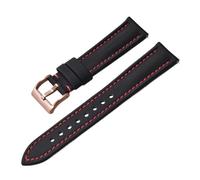 PctkeLsend 18/20/22mm Sport Waterproof PVC Leather Fabric Quick Release Watchband fit for Most diving watches(BlackRed-Buckle 4,18mm)