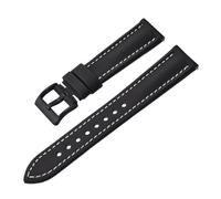 PctkeLsend 18/20/22mm Sport Waterproof PVC Leather Fabric Quick Release Watchband fit for Most diving watches(BlackWhite-Buckle 2,20mm)
