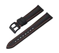 PctkeLsend 18/20/22mm Sport Waterproof PVC Leather Fabric Quick Release Watchband fit for Most diving watches(BlackOrange-Buckle 2,18mm)