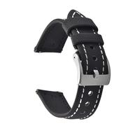 PctkeLsend 18/20/22mm Unisex Waterproof PVC Fabric Quick Release Watch Strap fit for Universal Watch Band(BlackWhite-Buckle 1,22mm)