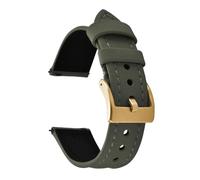 PctkeLsend 18/20/22mm Unisex Waterproof PVC Fabric Quick Release Watch Strap fit for Universal Watch Band(Green-Gold Buckle,22mm)
