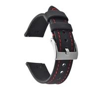 PctkeLsend 18/20/22mm Unisex Waterproof PVC Fabric Quick Release Watch Strap fit for Universal Watch Band(BlackRed-Buckle 1,20mm)