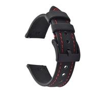 PctkeLsend 18/20/22mm Unisex Waterproof PVC Fabric Quick Release Watch Strap fit for Universal Watch Band(BlackRed-Buckle 2,18mm)