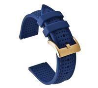 PctkeLsend 18/20/22mm Universal Breathable Silicone Rubber Sports Watchband Fit for Tissot/Omega(Blue-Blue line 3,18mm)