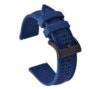 PctkeLsend 18/20/22mm Universal Breathable Silicone Rubber Sports Watchband Fit for Tissot/Omega(Blue-Blue line 2,20mm)