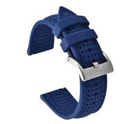 PctkeLsend 18/20/22mm Universal Breathable Silicone Rubber Sports Watchband Fit for Tissot/Omega(Blue-Blue line 1,20mm)