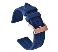 PctkeLsend 18/20/22mm Universal Breathable Silicone Sports Watchband Fit for T-issot/O-mega(Blue-Blue line 4,22mm)