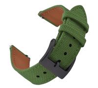 PctkeLsend 18/20/22mm Waterproof Sailcloth Quick Release Sports WatchBand fit for most flat mouth watches(Green-Buckle2,18mm)